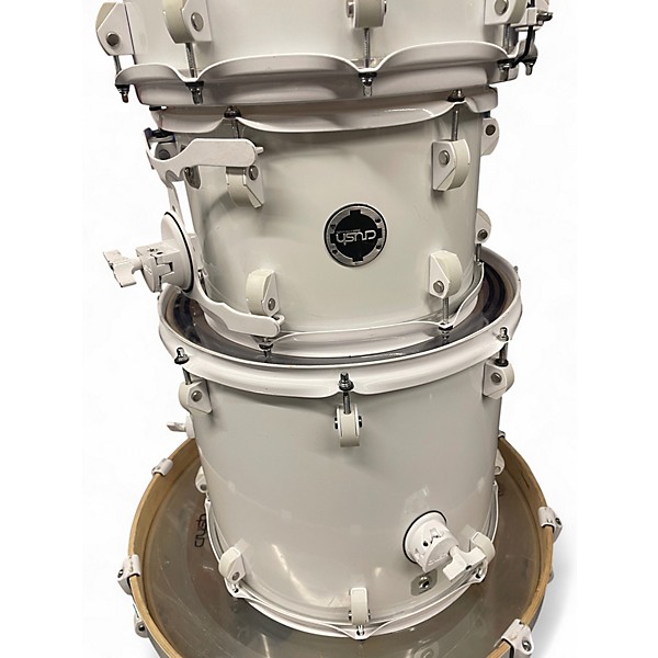 Used 2014 Crush Drums & Percussion 4 Piece Chameleon Birch White Drum Kit