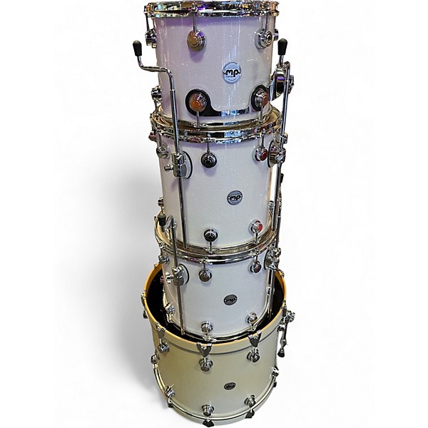 Used DW 4 Piece Collector's Series SPARKLE WHITE Drum Kit