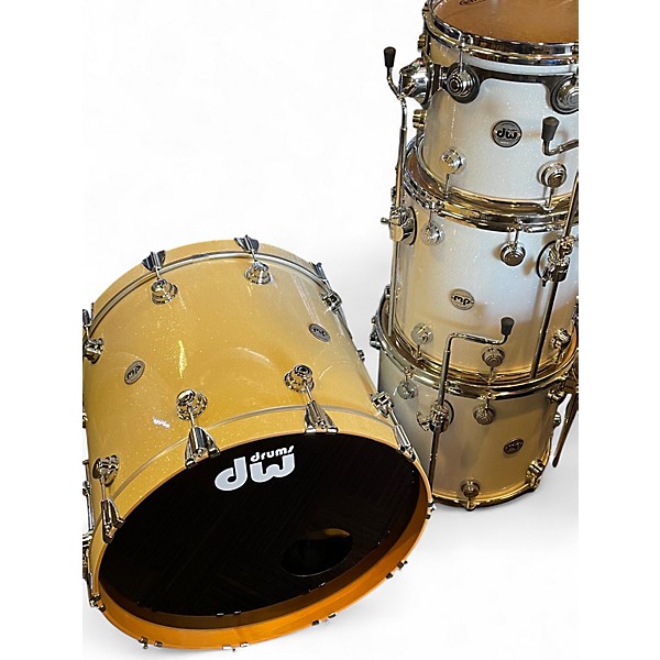 Used DW 4 Piece Collector's Series SPARKLE WHITE Drum Kit