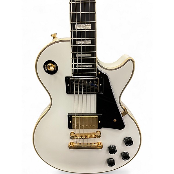 Used Epiphone Les Paul Custom Alpine White Solid Body Electric Guitar