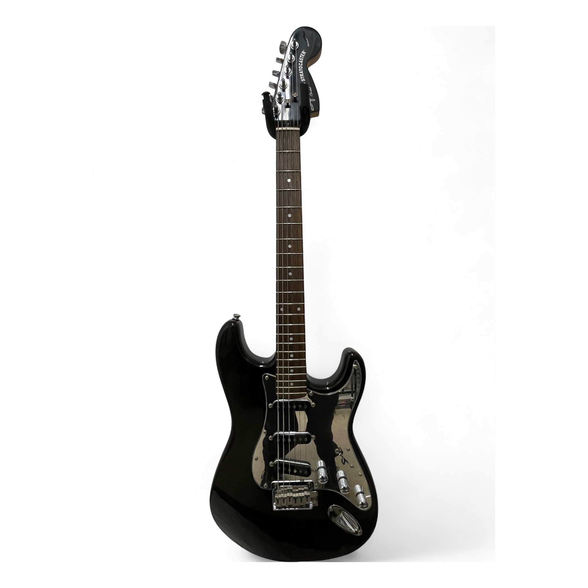 Used Squier STANDARD SERIES STRATOCASTER BLACK Solid Body Electric