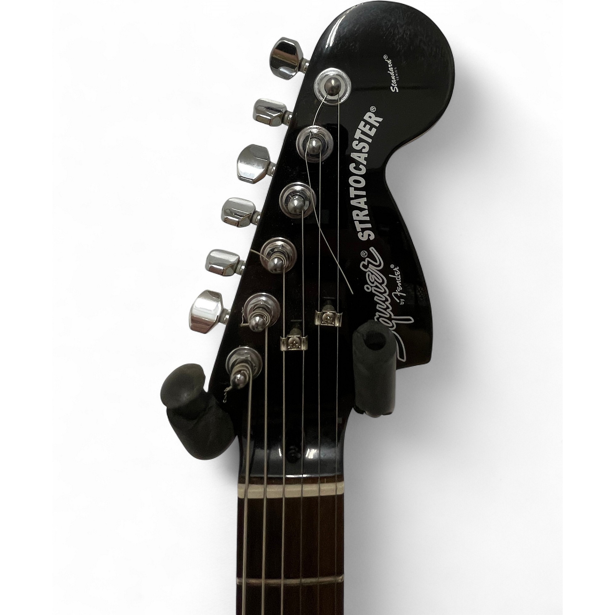 Used Squier STANDARD SERIES STRATOCASTER BLACK Solid Body Electric