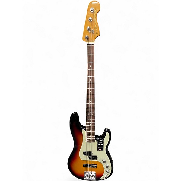 Used Fender American Ultra Precision Bass 3 Color Sunburst Electric Bass Guitar