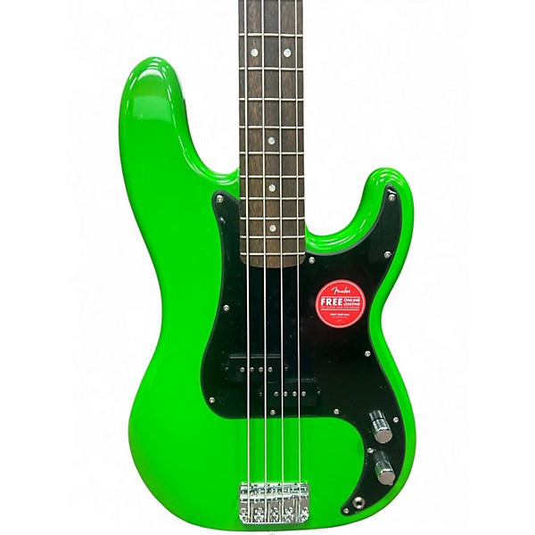 Used Squier Precision Bass Green Electric Bass Guitar