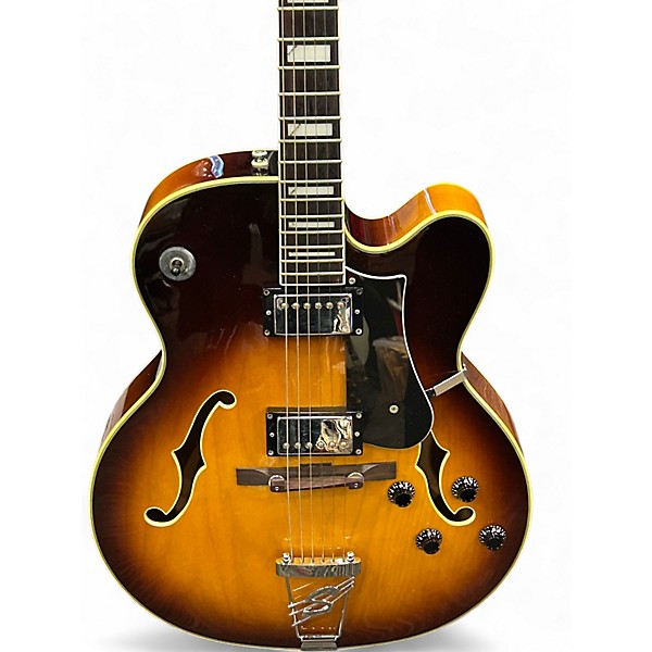 Used Squier X155 Sunburst Hollow Body Electric Guitar