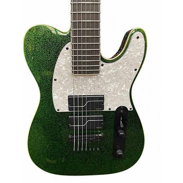 Used ESP LTD SCT607B Stephen Carpenter Signature 7 String GREEN SPARKLE Solid Body Electric Guitar