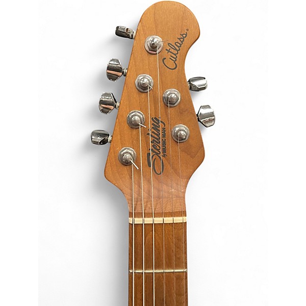 Used Sterling by Music Man Cutlass Firemist Silver Solid Body Electric Guitar