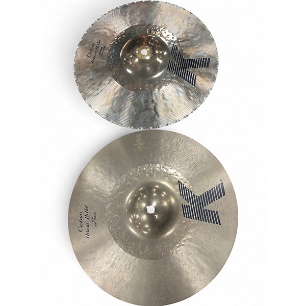 Used Zildjian 13in K Custom Hybrid Hi Hat Pair Cymbal