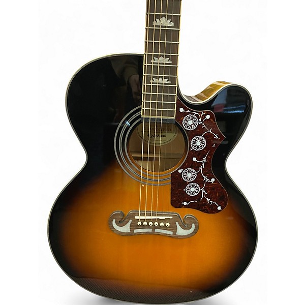 Used Epiphone EJ-200SCE Vintage Sunburst Acoustic Electric Guitar