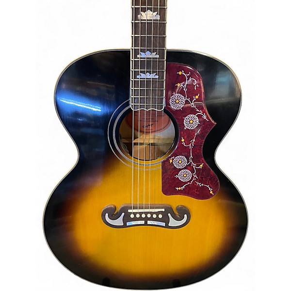 Used Epiphone Inspired by Gibson J200 aged vintage sunburst Acoustic Electric Guitar