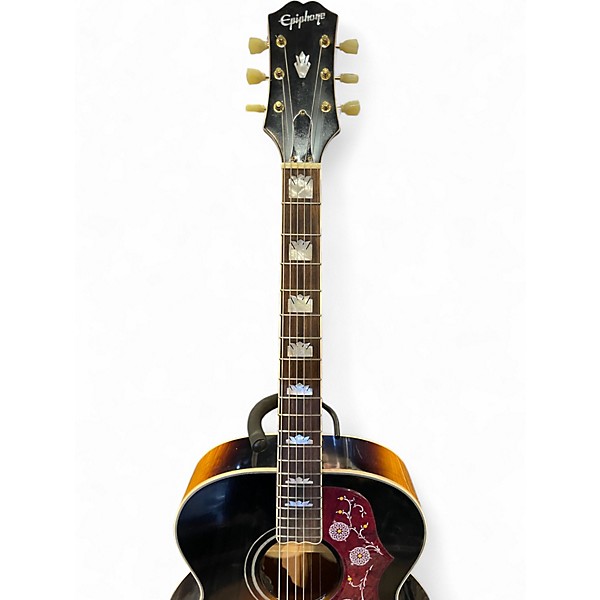 Used Epiphone Inspired by Gibson J200 aged vintage sunburst Acoustic Electric Guitar