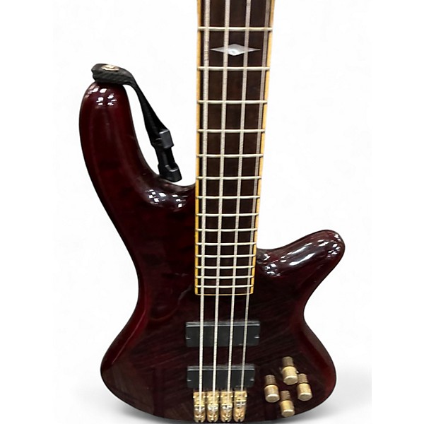 Used Schecter Guitar Research Stiletto Elite 4 String Red Electric Bass Guitar
