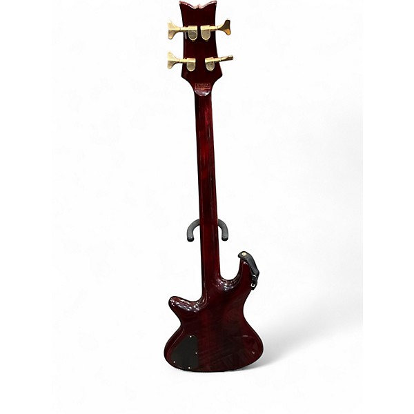 Used Schecter Guitar Research Stiletto Elite 4 String Red Electric Bass Guitar