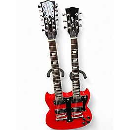 Used Cozart DOUBLE NECK 6/12 Red Solid Body Electric Guitar