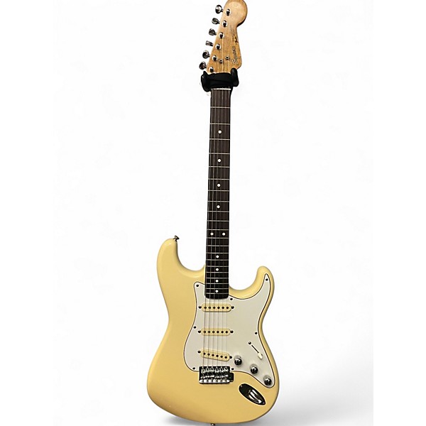 Vintage 1980s Squier Standard Stratocaster Vintage White Solid Body Electric Guitar