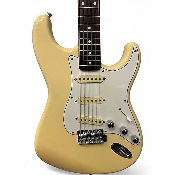 Vintage 1980s Squier Standard Stratocaster Vintage White Solid Body Electric Guitar