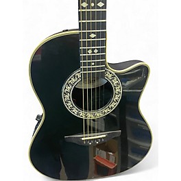 Used Ovation Custom Balladeer Black Acoustic Electric Guitar