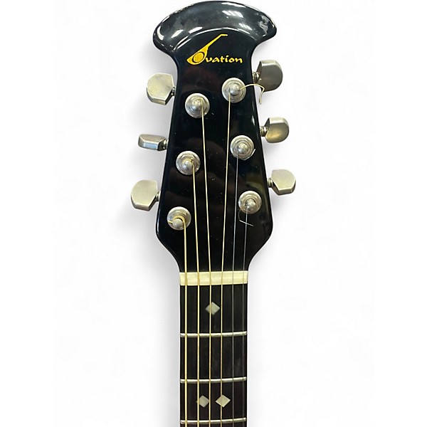 Used Ovation Custom Balladeer Black Acoustic Electric Guitar