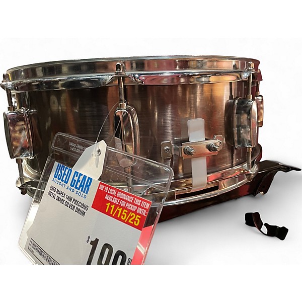 Used Mapex 14in PRECIOUS METAL SNARE SILVER Drum