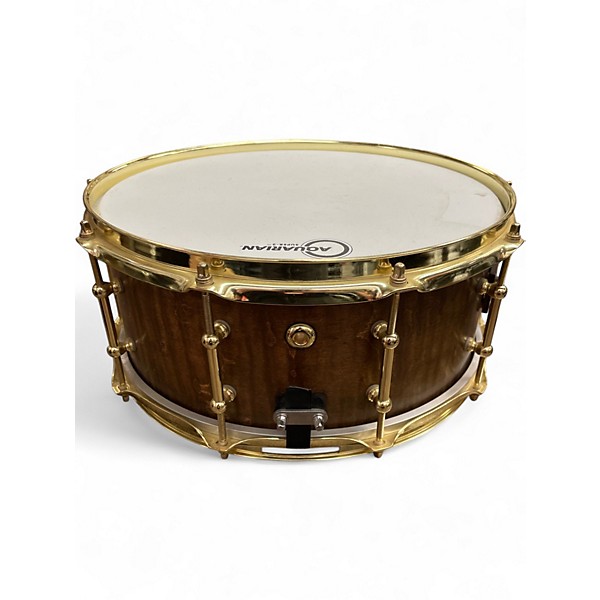 Used Vessel Drum Co. 14X6.5 Custom Maple Snare Chocolate Stain Drum