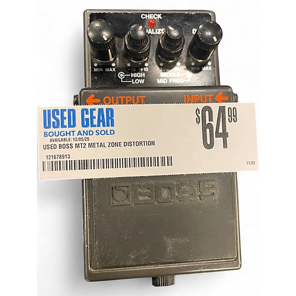 Used BOSS MT2 Metal Zone Distortion Effect Pedal