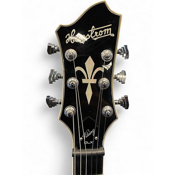 Used Hagstrom Viking Deluxe Black Hollow Body Electric Guitar