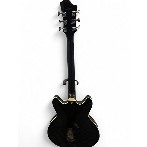 Used Hagstrom Viking Deluxe Black Hollow Body Electric Guitar