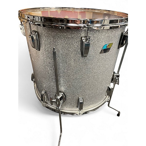 Used Ludwig 4 Piece CLASSIC MAPLE MONSTER MACHINE Silver Sparkle Drum Kit
