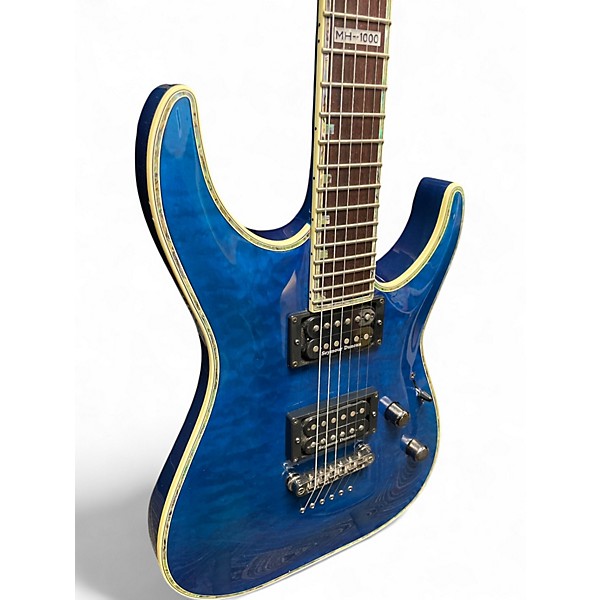 Used ESP LTD MH1000 Deluxe Blue Solid Body Electric Guitar