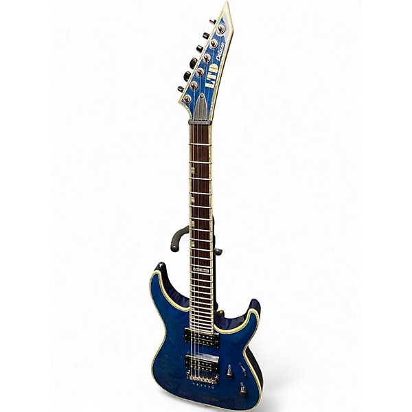 Used ESP LTD MH1000 Deluxe Blue Solid Body Electric Guitar