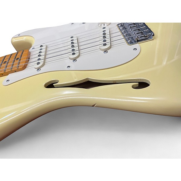 Used Fender Eric Johnson Thinline Stratocaster Vintage Blonde Hollow Body Electric Guitar