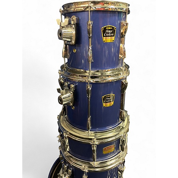 Used Yamaha 5 Piece STAGE CUSTOM ADVANTAGE Blue Drum Kit