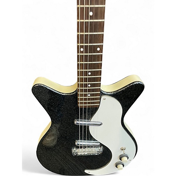 Used Danelectro Stock '59 Black Sparkle Solid Body Electric Guitar