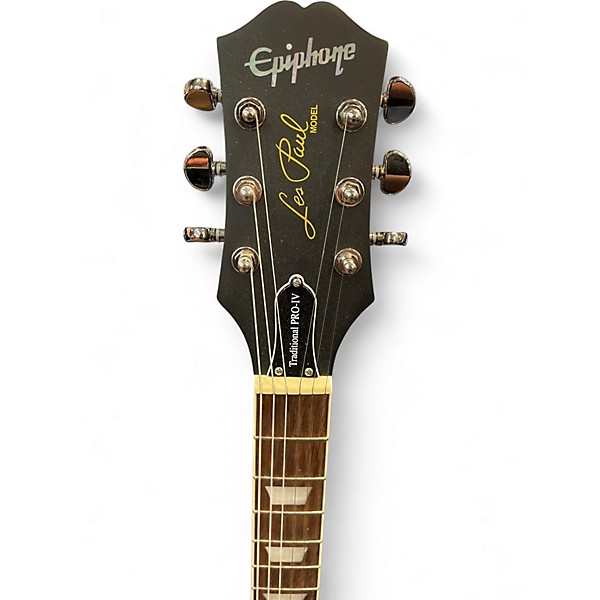 Used Epiphone Les Paul Traditional Pro IV WORN EBONY Solid Body Electric Guitar