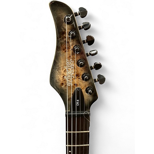Used Schecter Guitar Research CR6 BURL Solid Body Electric Guitar