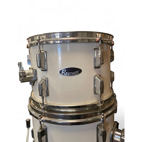 Used 1979 Reuther 4 Piece DRUM KIT WHITE Drum Kit