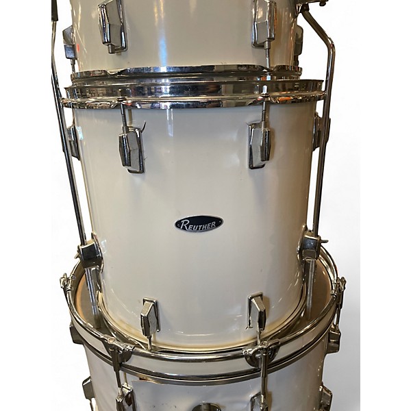 Used 1979 Reuther 4 Piece DRUM KIT WHITE Drum Kit