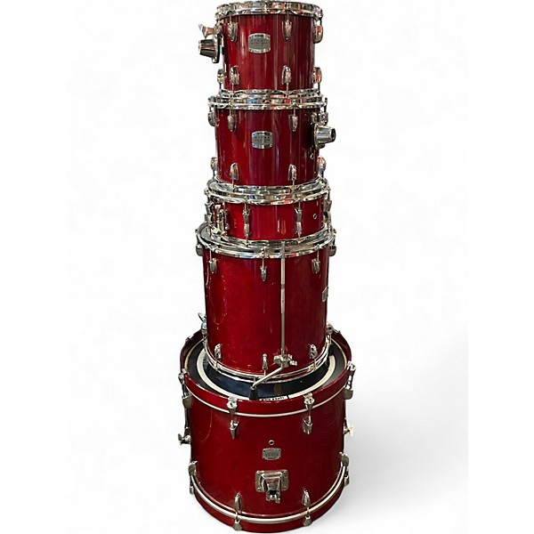 Used Yamaha 5 Piece Stage Custom Candy Apple Red Drum Kit