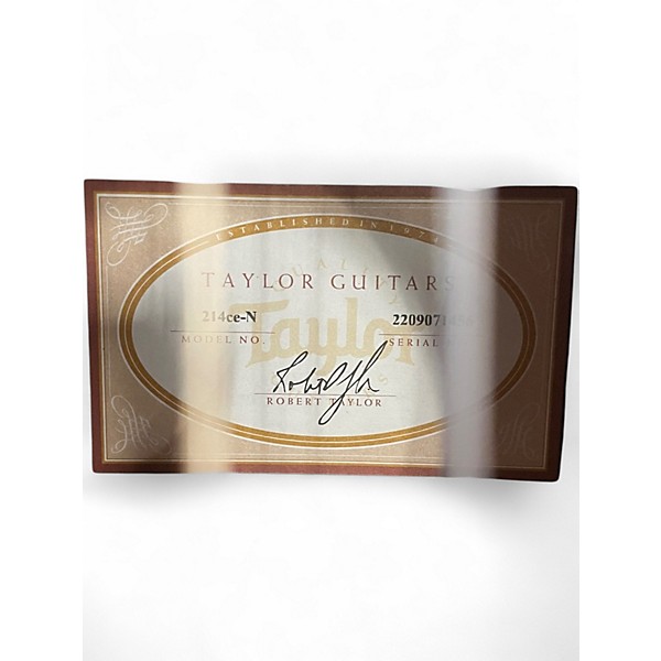 Used 2020s Taylor 214CEN Natural Classical Acoustic Electric Guitar