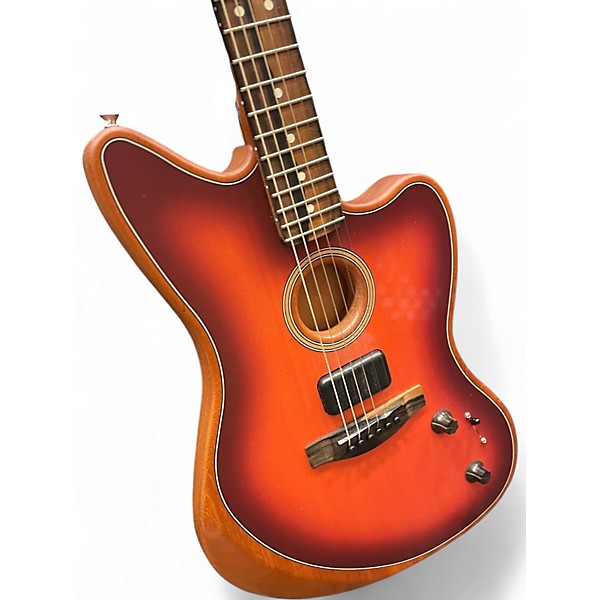 Used Fender American Acoustasonic Jazzmaster Tobacco Sunburst Acoustic Electric Guitar