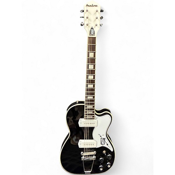Used Eastwood Airline Tuxedo Black Solid Body Electric Guitar