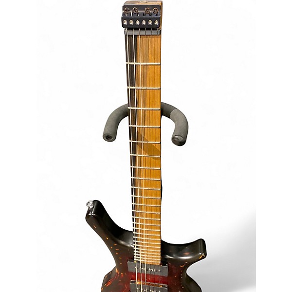 Used Anesidora J804 Reliced Blood Red Burst Solid Body Electric Guitar