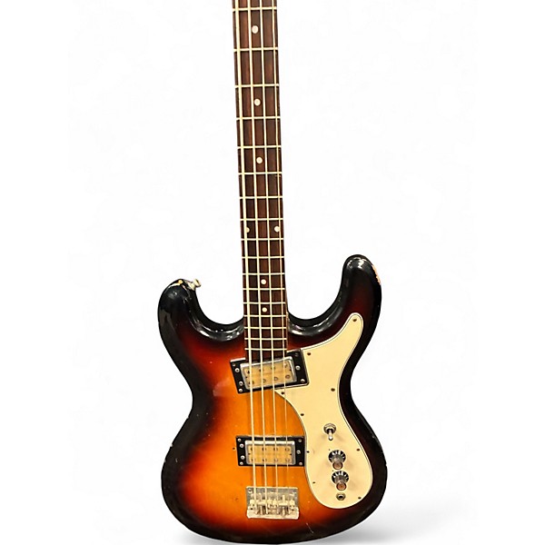 Vintage 1973 Univox Hi-Flyer Bass 1970s Tobacco Sunburst Electric Bass Guitar