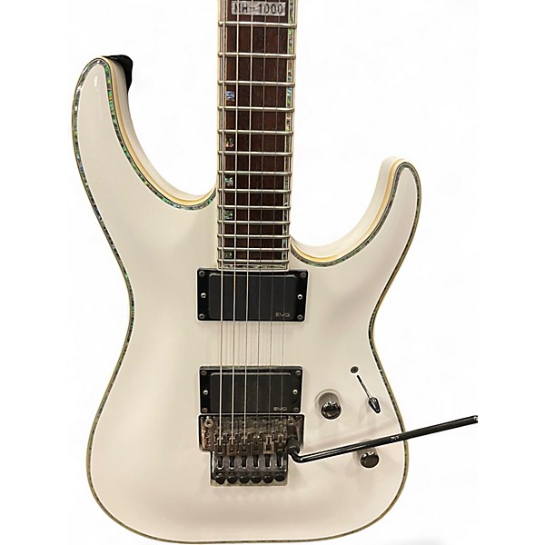 Used ESP LTD MH1000 Deluxe Snow White Solid Body Electric Guitar
