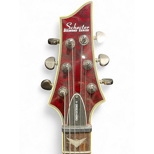 Used Schecter Guitar Research Omen Extreme 6 Crimson Red Trans Solid Body Electric Guitar