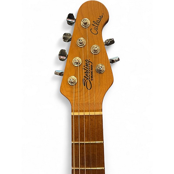Used Sterling by Music Man Cutlass Firemist Silver Solid Body Electric Guitar