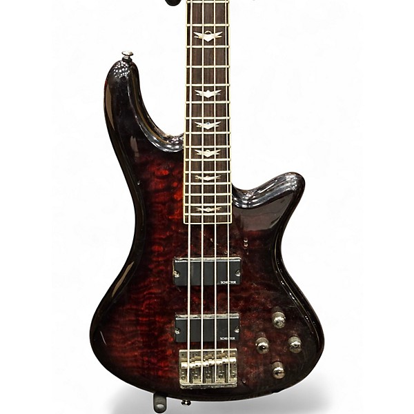 Used Schecter Guitar Research Stiletto Extreme 4 String 2 Color Sunburst Electric Bass Guitar