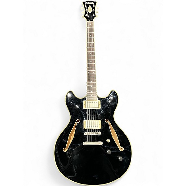 Used D'Angelico Excel DC Tour Black Hollow Body Electric Guitar