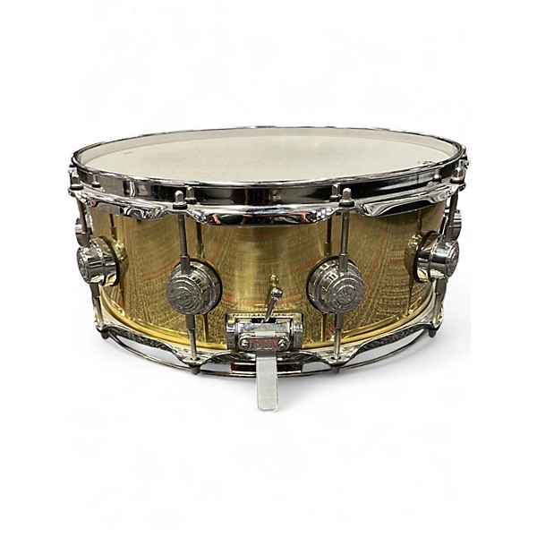 Used DW 5.5X14 Smooth Brass Snare BRASS Drum