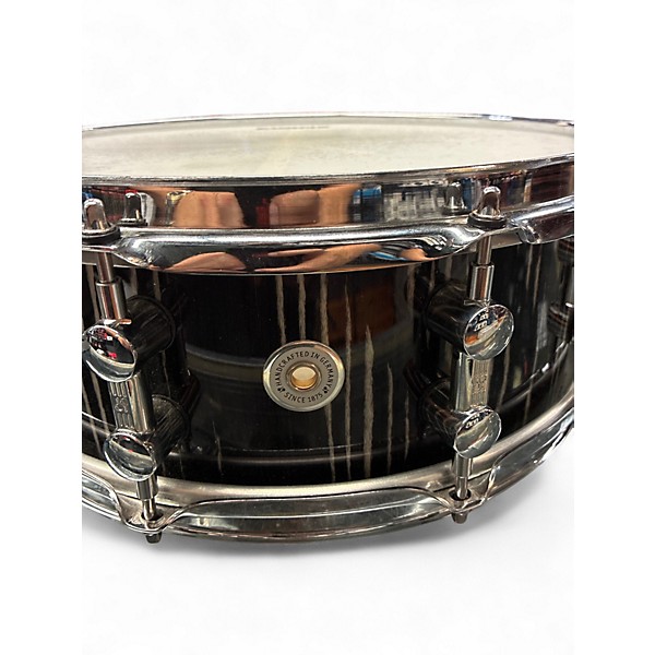 Used SONOR 14X5 Prolite Snare Drum Ebony White Stripes Drum